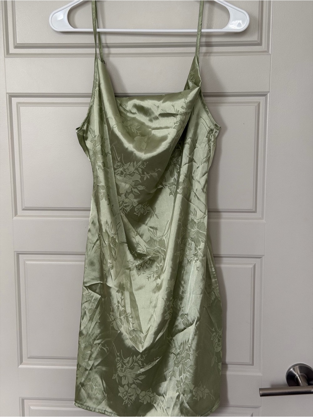 Shein Satin Slip Dress in Sage Green Large
